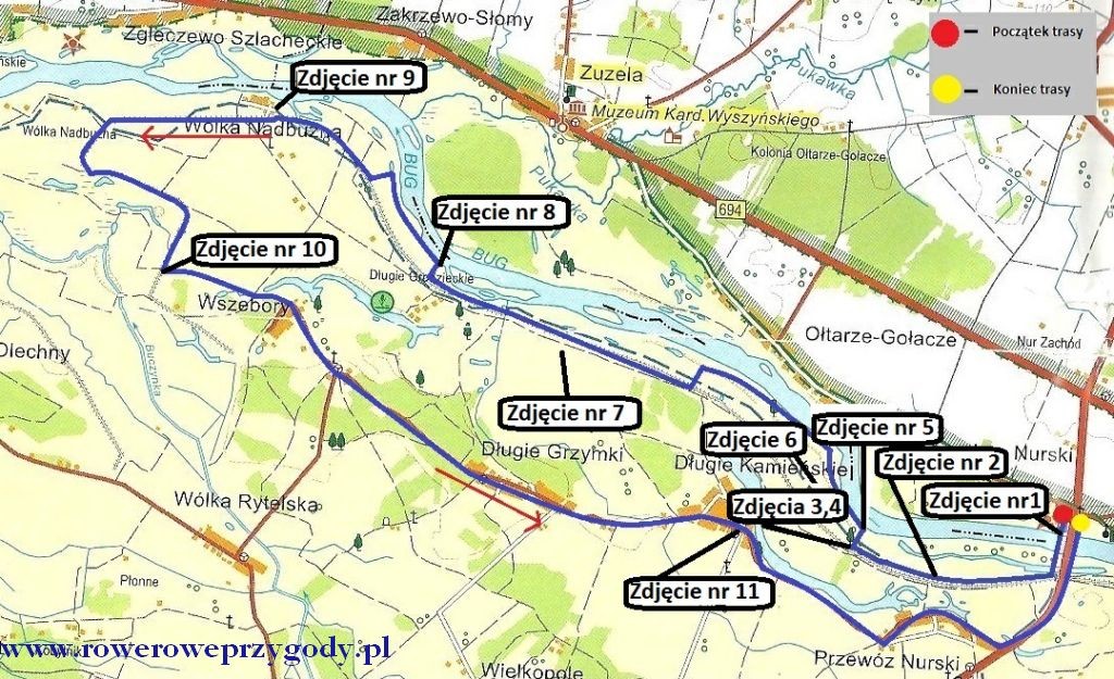 Od Przewozu Nurskiego w dół rzeki Bug – Wszebory – Przewóz Nurski