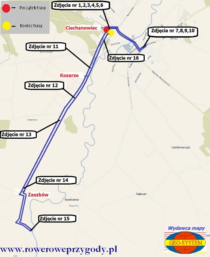 Mapa wycieczki nr 34 GEOSYSTEM kompletna